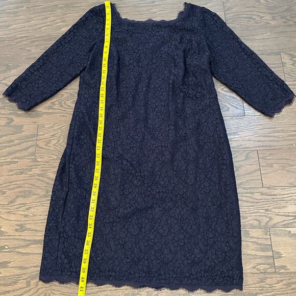 Adrianna Papell Evening Navy Lace Shift Cocktail Dress Plus Size 14W - Picture 6 of 13